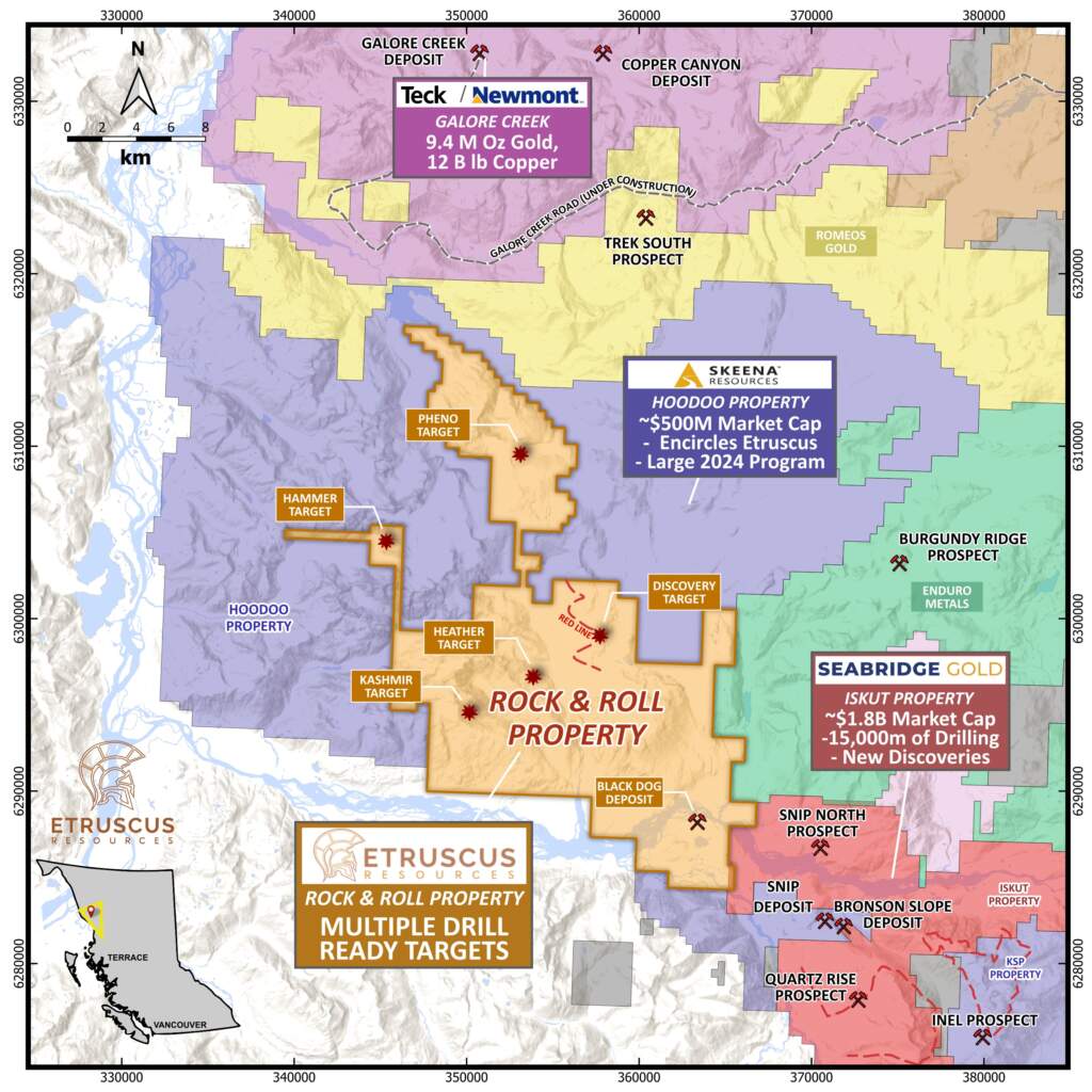 Map of Etruscus’ Rock & Roll Property with Surrounding Companies